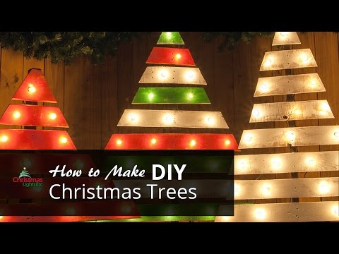 DIY Christmas Trees with Marquee Lights