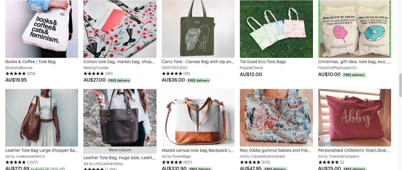 Tote bags- crafts that make money.