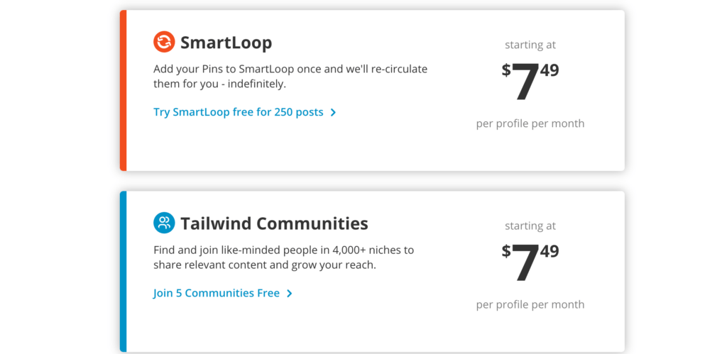 Tailwind more pricing Plans
