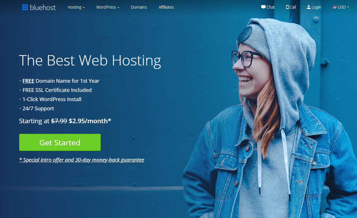 Bluehost a blogging platform to start a blog