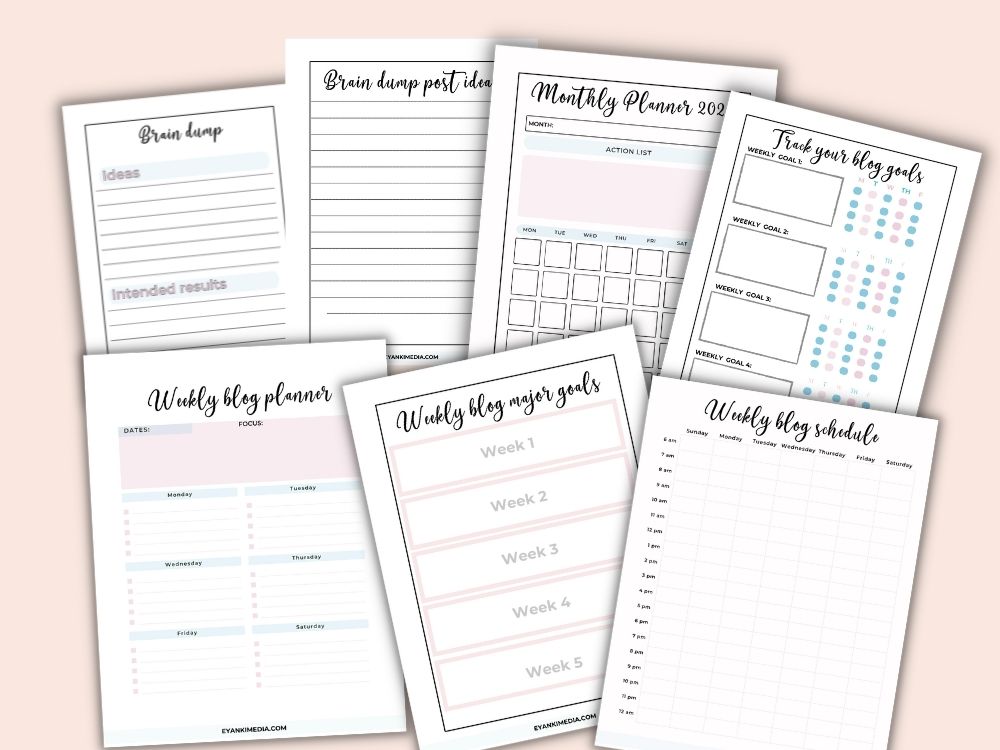 blog goal planner