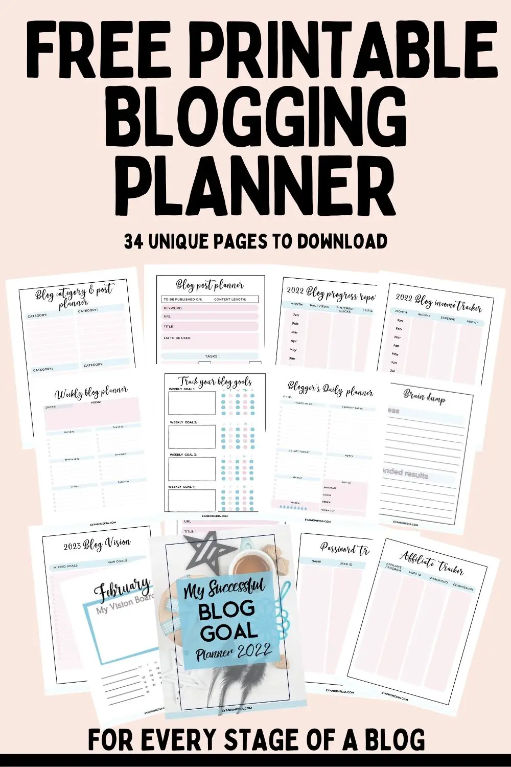 Free printable Blogging planner