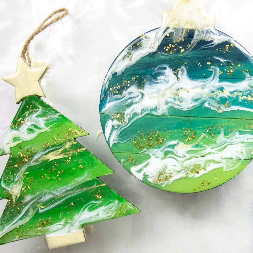 Wood Resin Christmas Ornaments