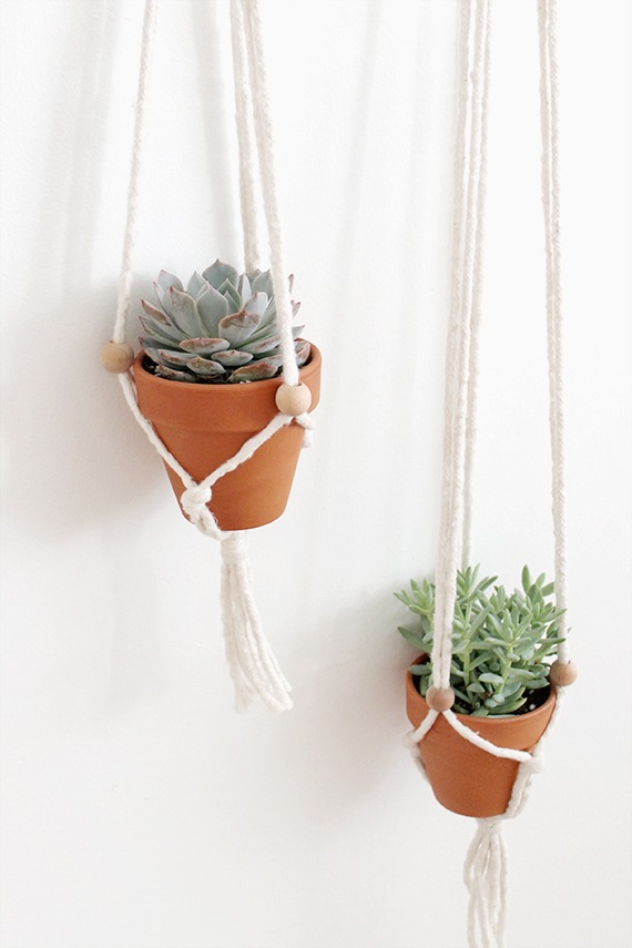 DIY macrame pot holders