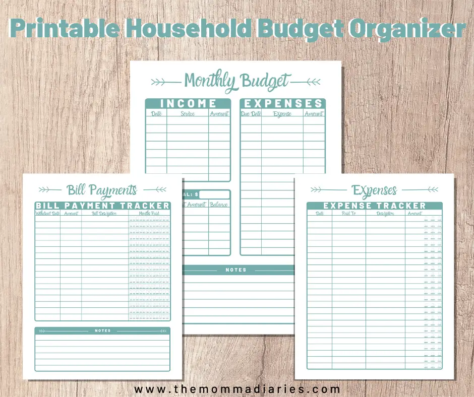 Printable Household Budget Sheets 