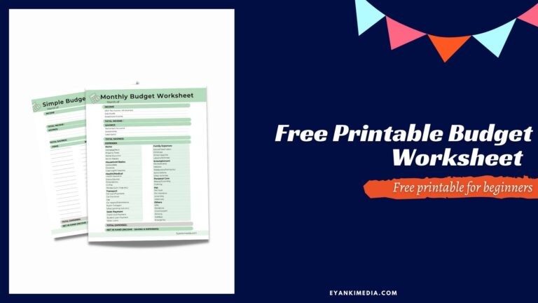free beginner printable budget worksheet