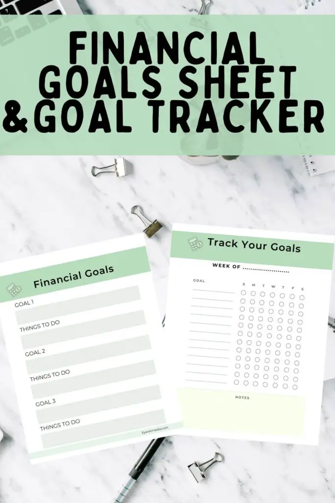DIY budget binder goal sheet