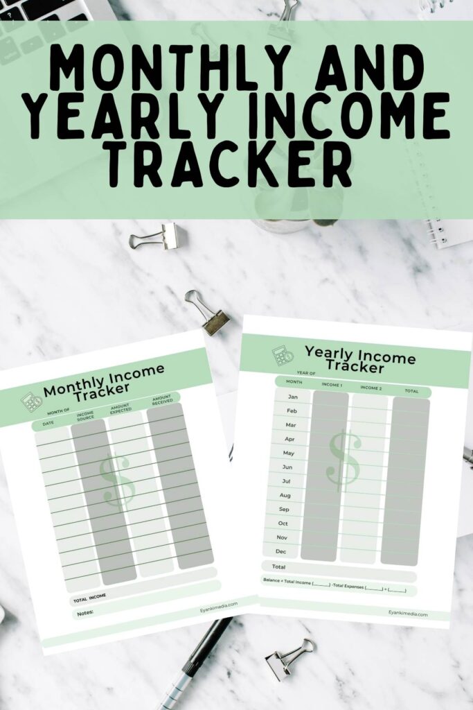 DIY budget binder income sheet