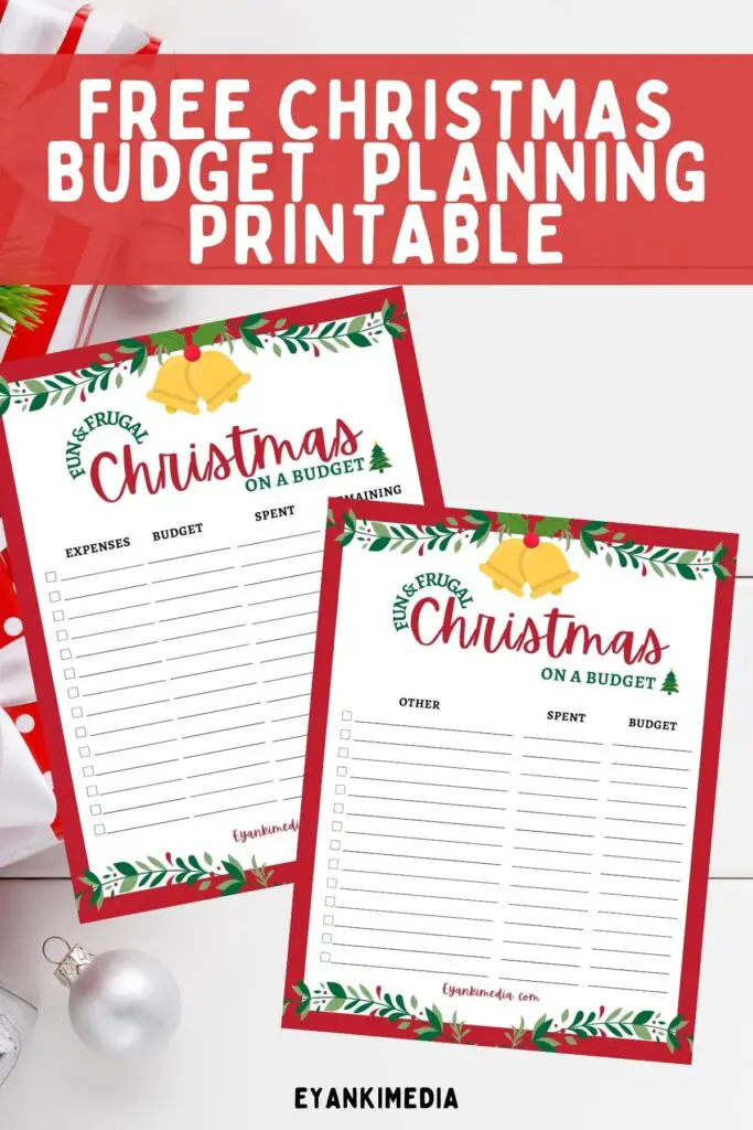 Free Christmas Budget planning printable 