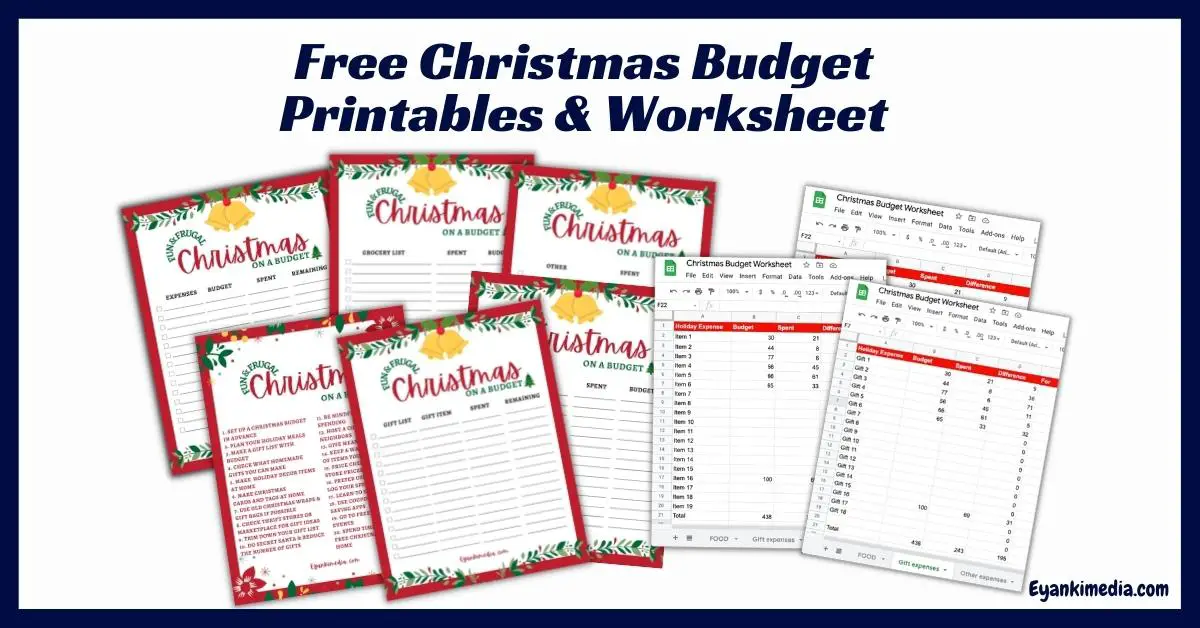 Free Christmas Budget printableS & worksheet