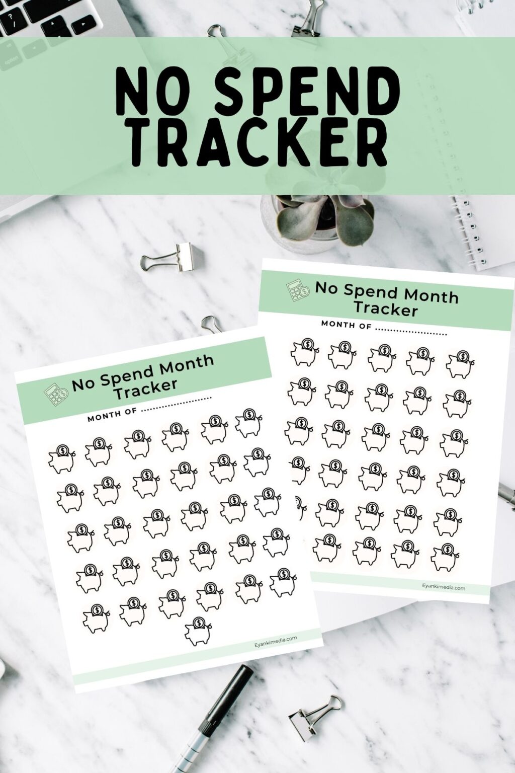 2024 No Spend Challenge Printable: Free No Spend Month Tracker Pdf