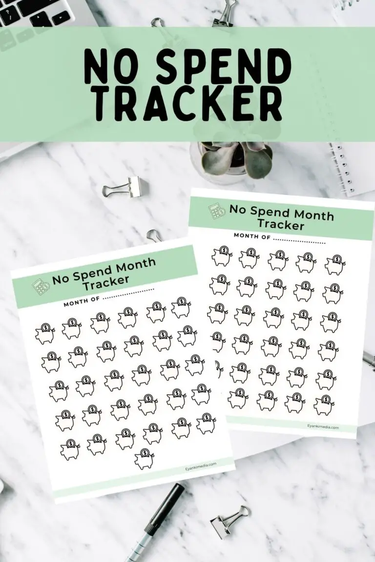 2023 No Spend Challenge Printable Free No Spend Month Tracker Pdf