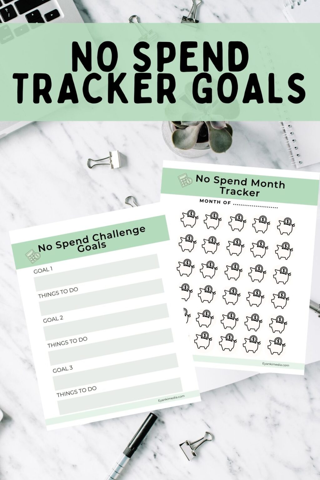 2024 No Spend Challenge Printable: Free No Spend Month Tracker Pdf