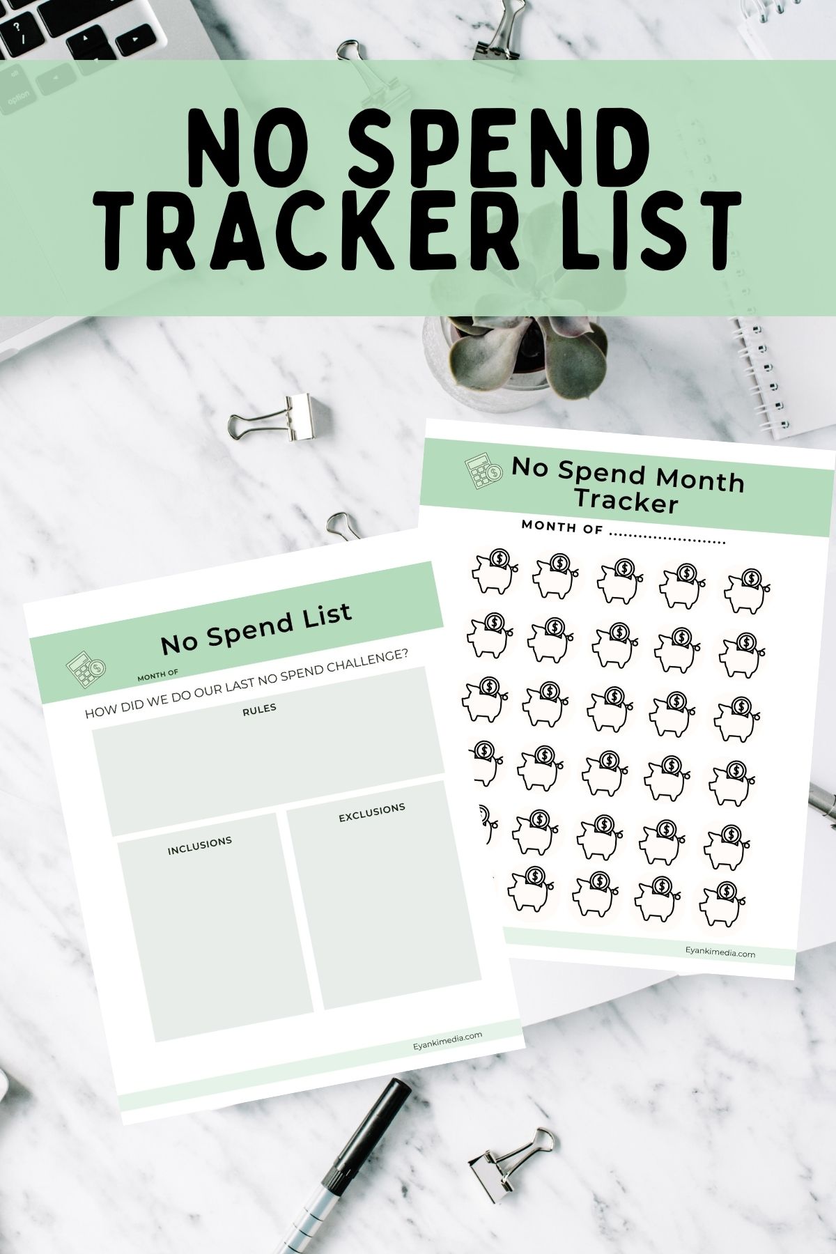 2023 No Spend Challenge Printable Free No Spend Month Tracker Pdf