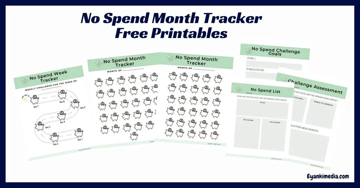 A5 No Spend Month Challenge Printable A4 No Spend Tracker No Spend Monthly Chart US Letter