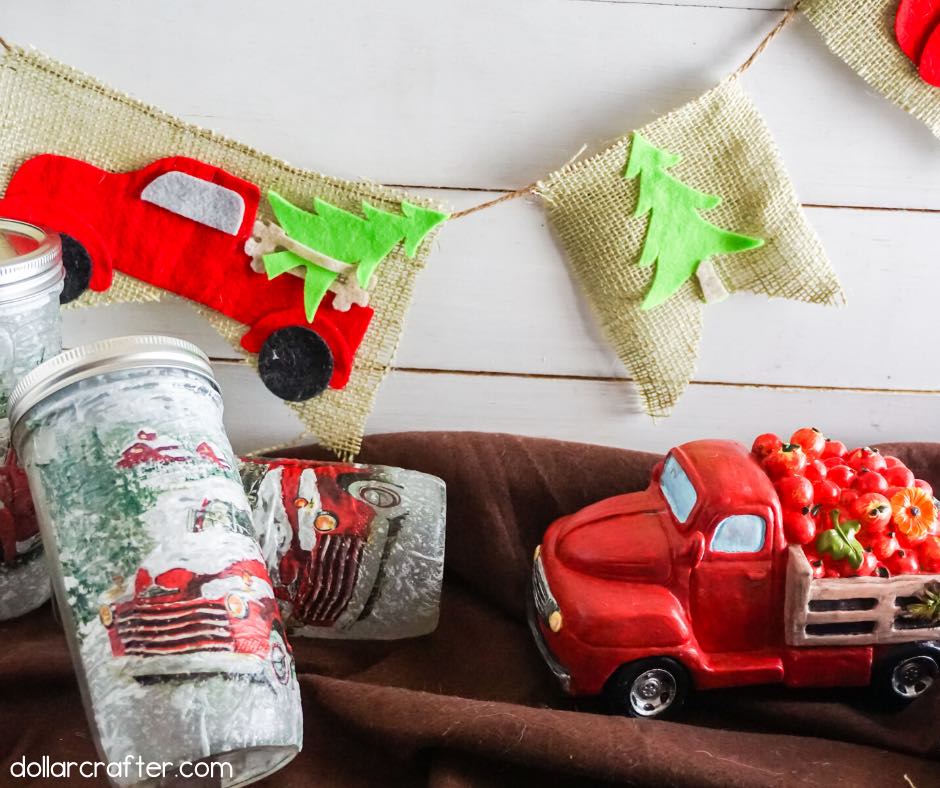 DIY Christmas Truck Garland Banner