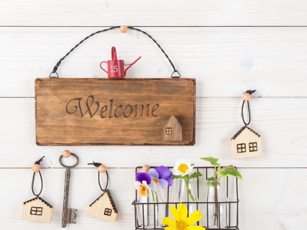 scrap wood welcome sign