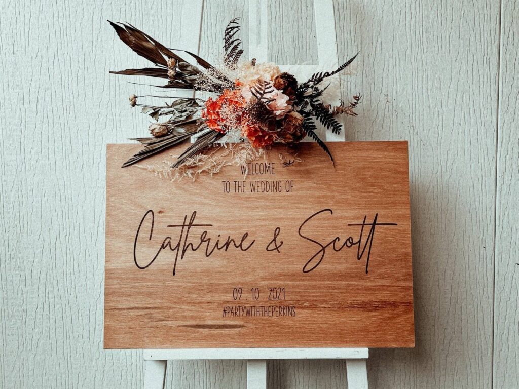 custom wedding itch sign