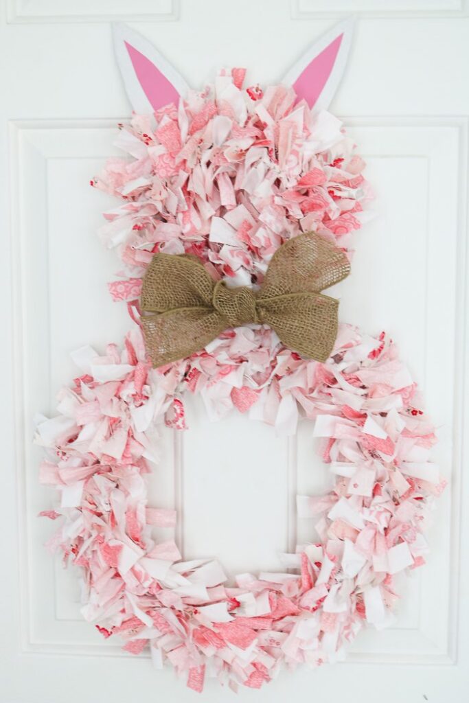 cricut made rag wreath to sell