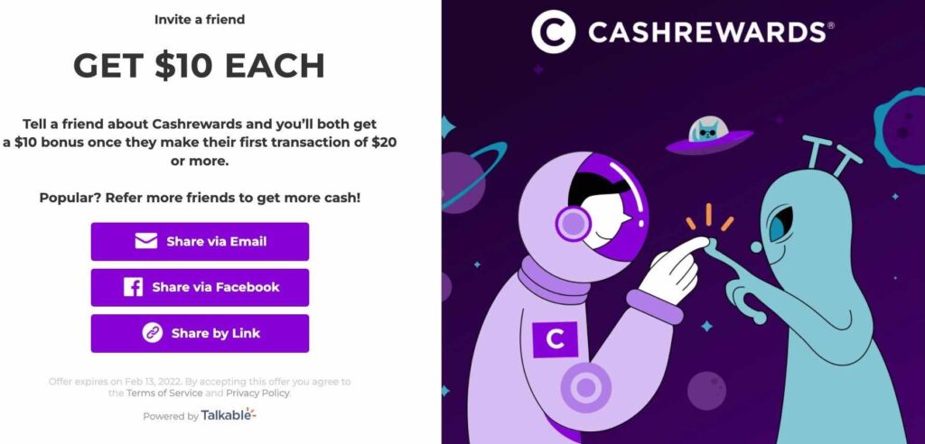 cashrewards refer a friend