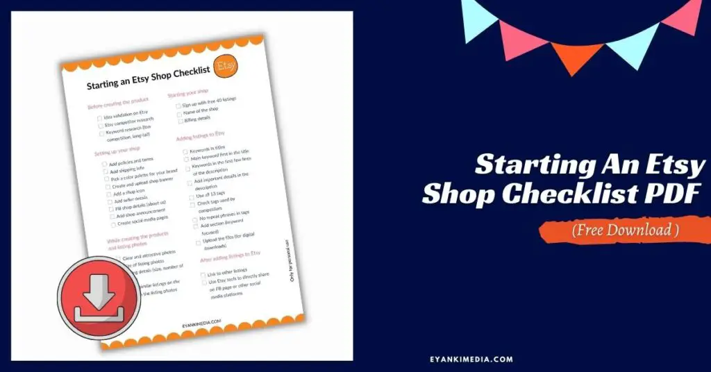 Starting an etsy shop checklist