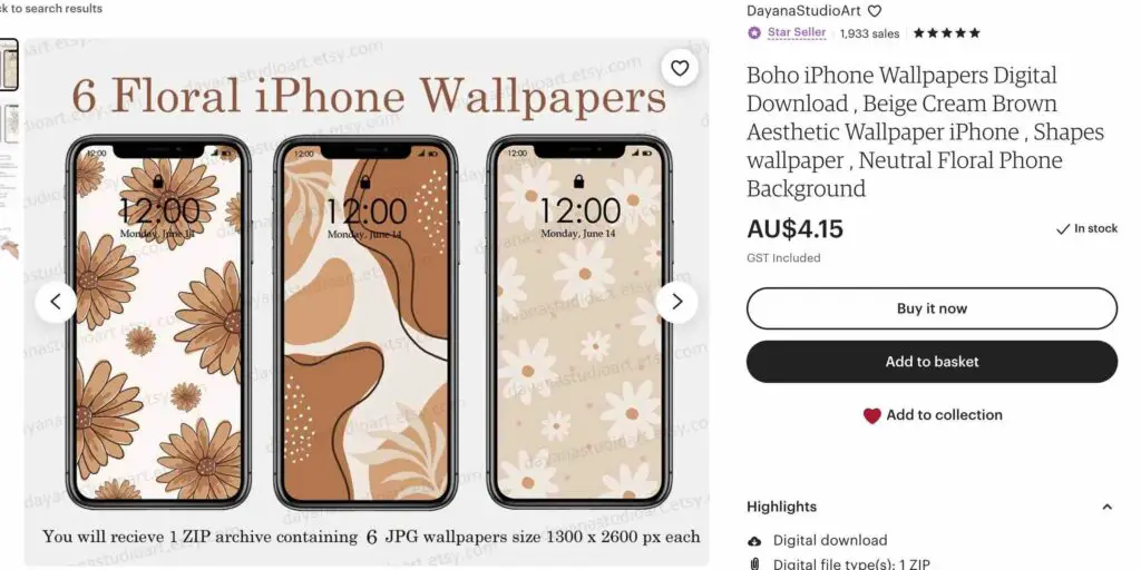 etsy digital ideas to sell- phone wall paper