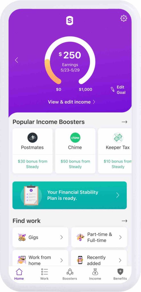 side job app: steady how to make 50 dollars fast