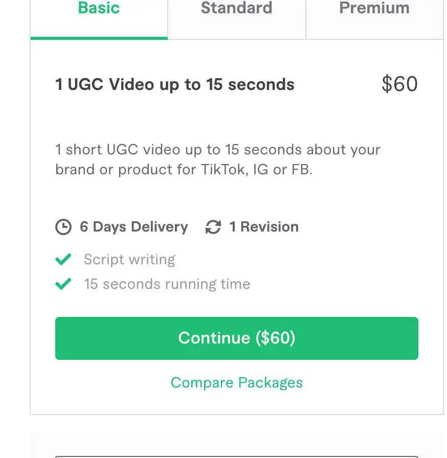 fiverr ugc video to make extra money