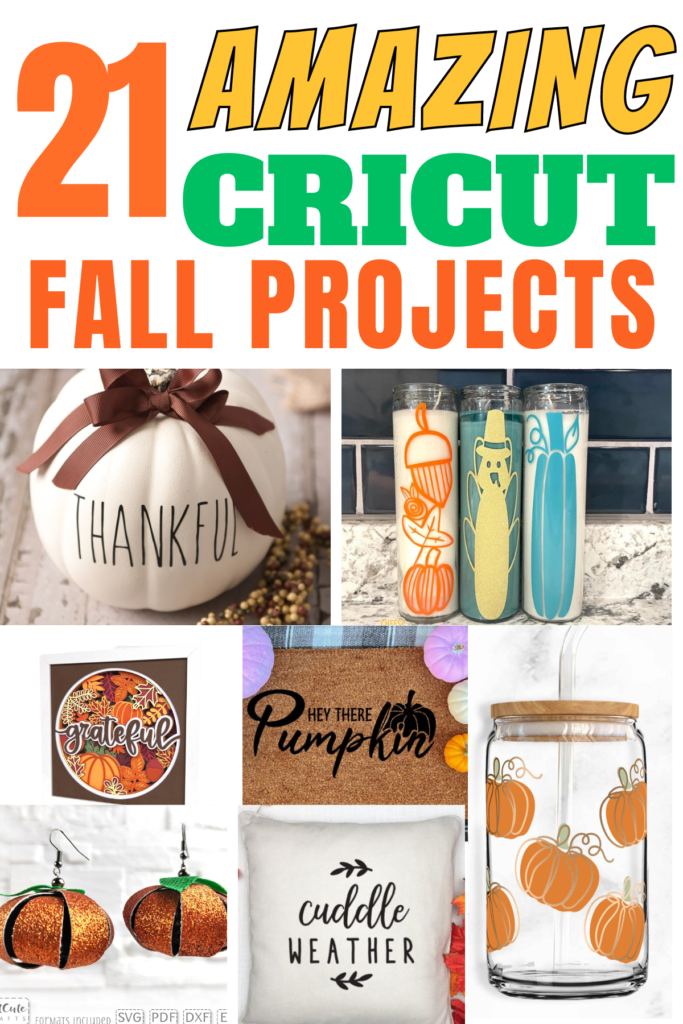 Easy fall projects. Easy FALL Cricut crafts for fall. Fun Cricut projects for fall.
