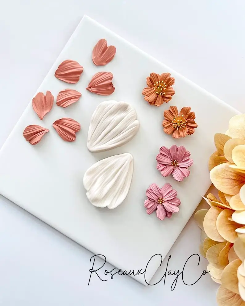Flower petal earrings aesthetic craft
