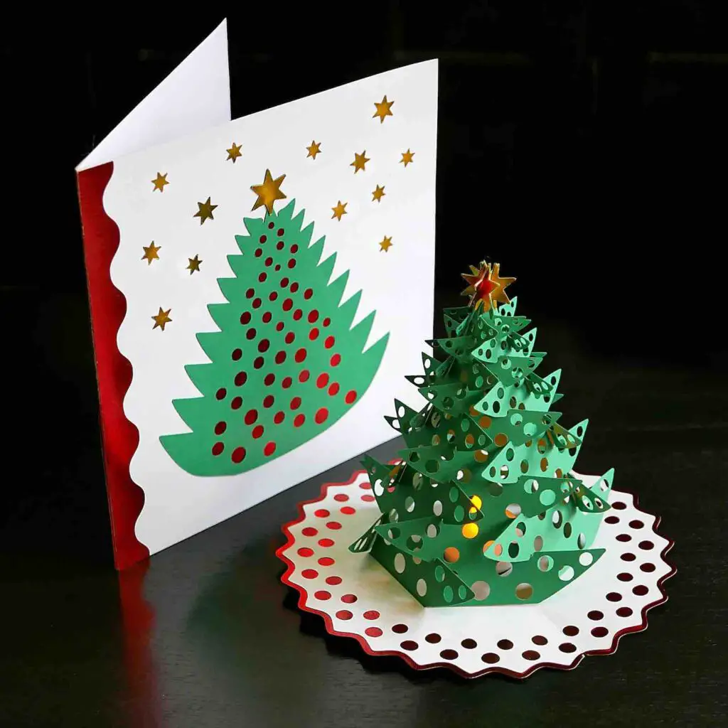 DIY Pop-up Christmas Tree Card Template SVG