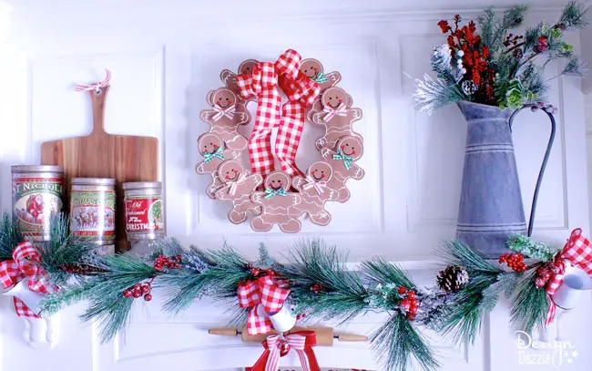 DIY Christmas Wreath Gingerbread Man Wreath