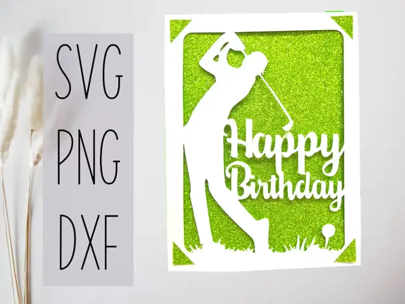 Cricut Birthday Card Golf Birthday Card