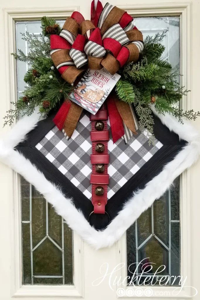 DIY Christmas Wreath Jingle Bell Door Wreath