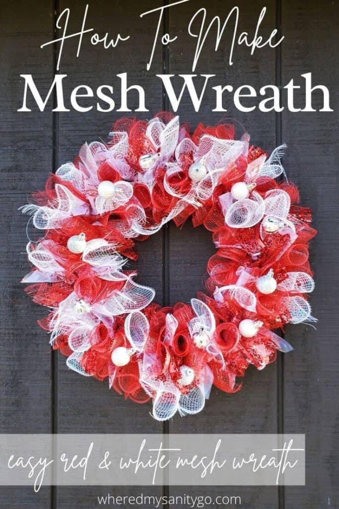 DIY Christmas Wreath Mesh Holiday Wreath