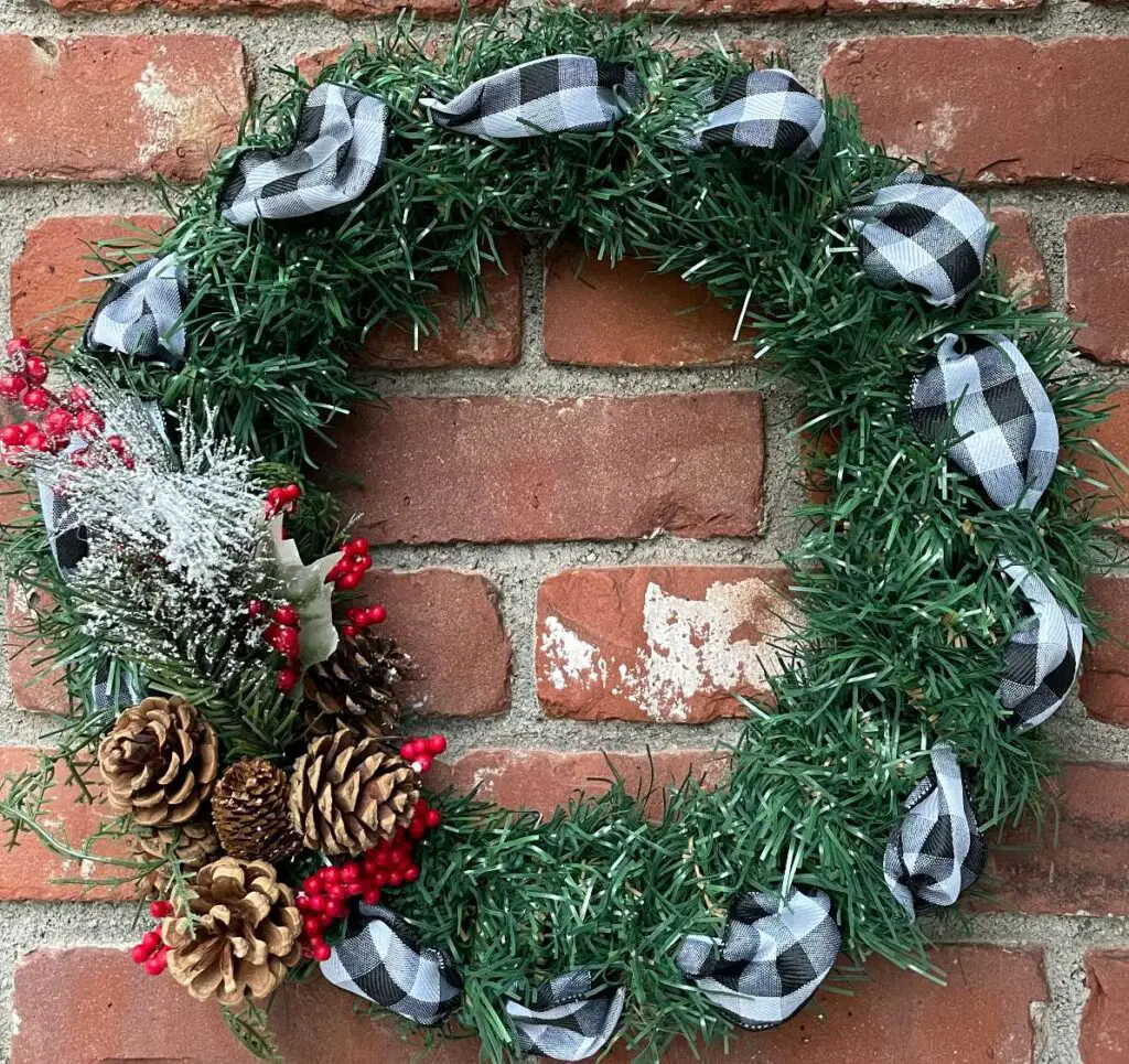 DIY Christmas Wreath Rustic Farmhouse Wreath