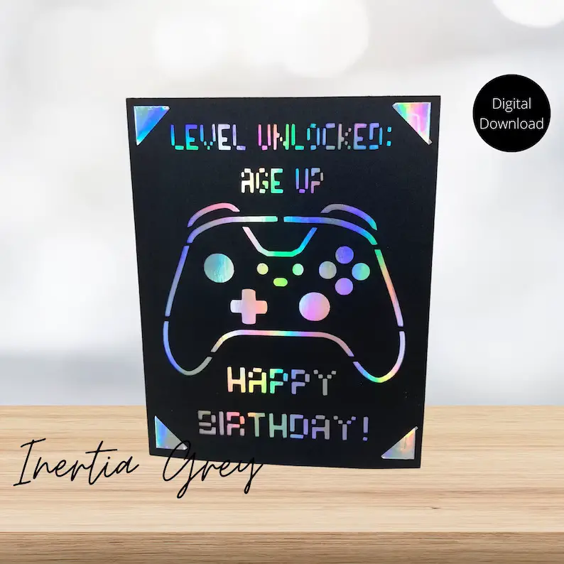 Cricut Birthday Card Video Game Card Design