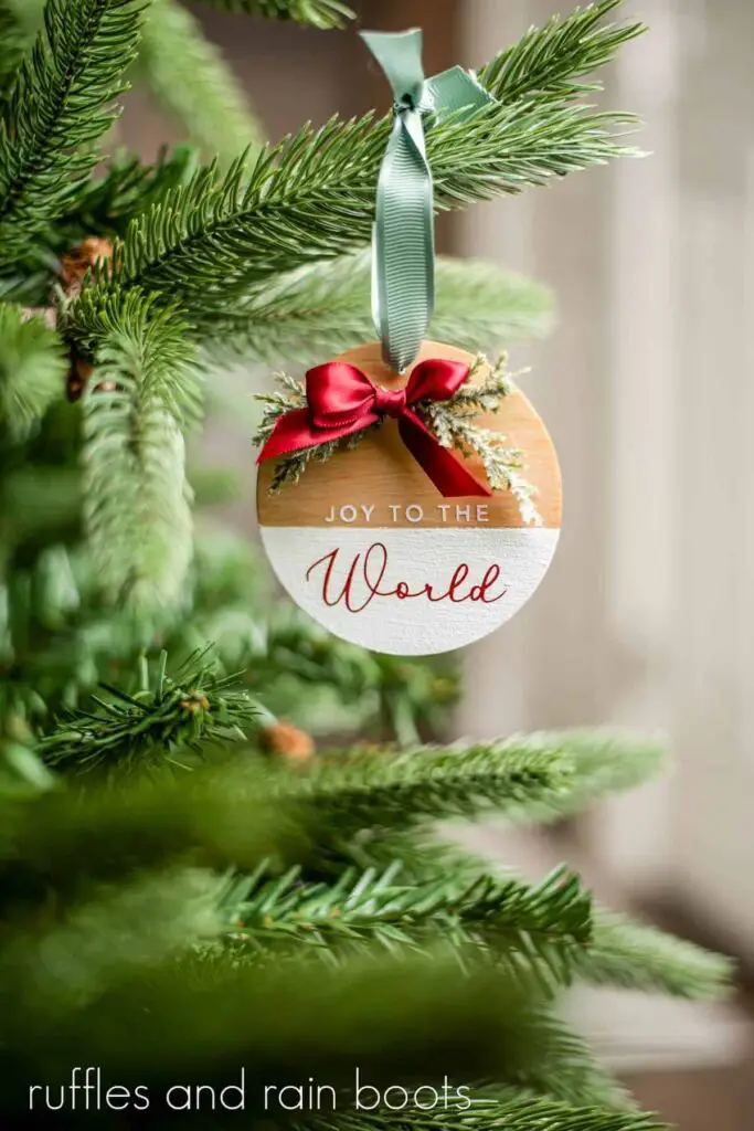 Cricut Christmas Ornaments Wooden Cricut Joy to the World Ornament